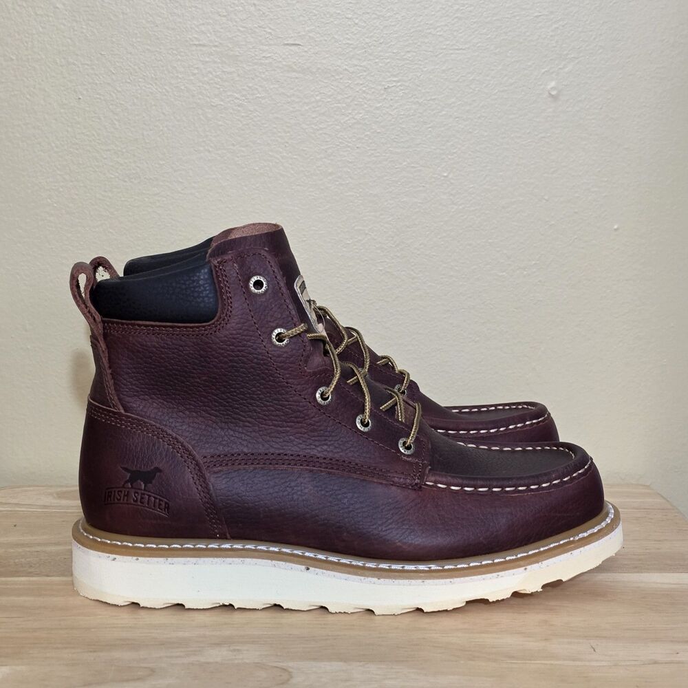 Irish Setter Ashby Moc Soft Toe Leather Work Boots Brown 83605 Men's Size 9.5 D
